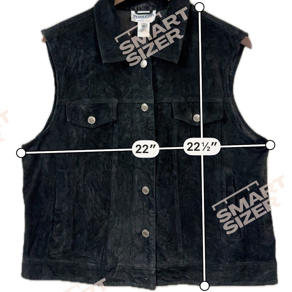 Pendleton Womens Leather Vest XL Black Wool Southwestern Native Aztec Ranch Boho - Picture 7 of 8